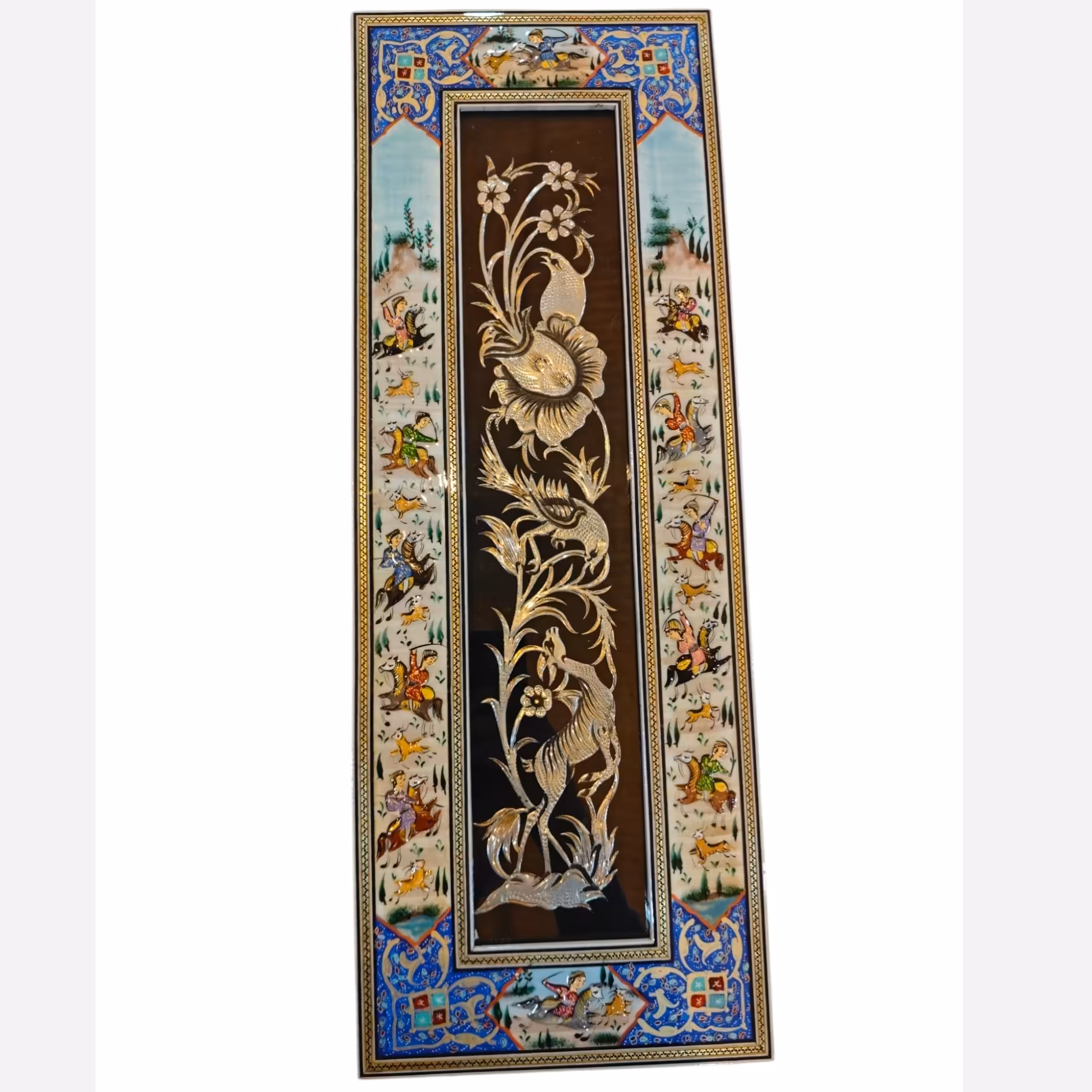 تابلو  مینیاتور و خاتم ابعاد 20 در 55