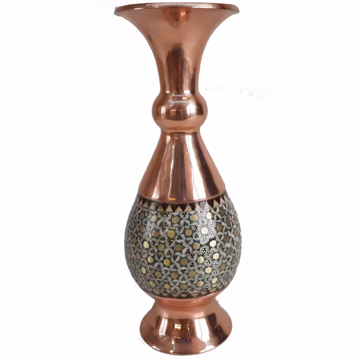 گلدان مس و خاتم 20 سانتیمتری ارسال رایگان