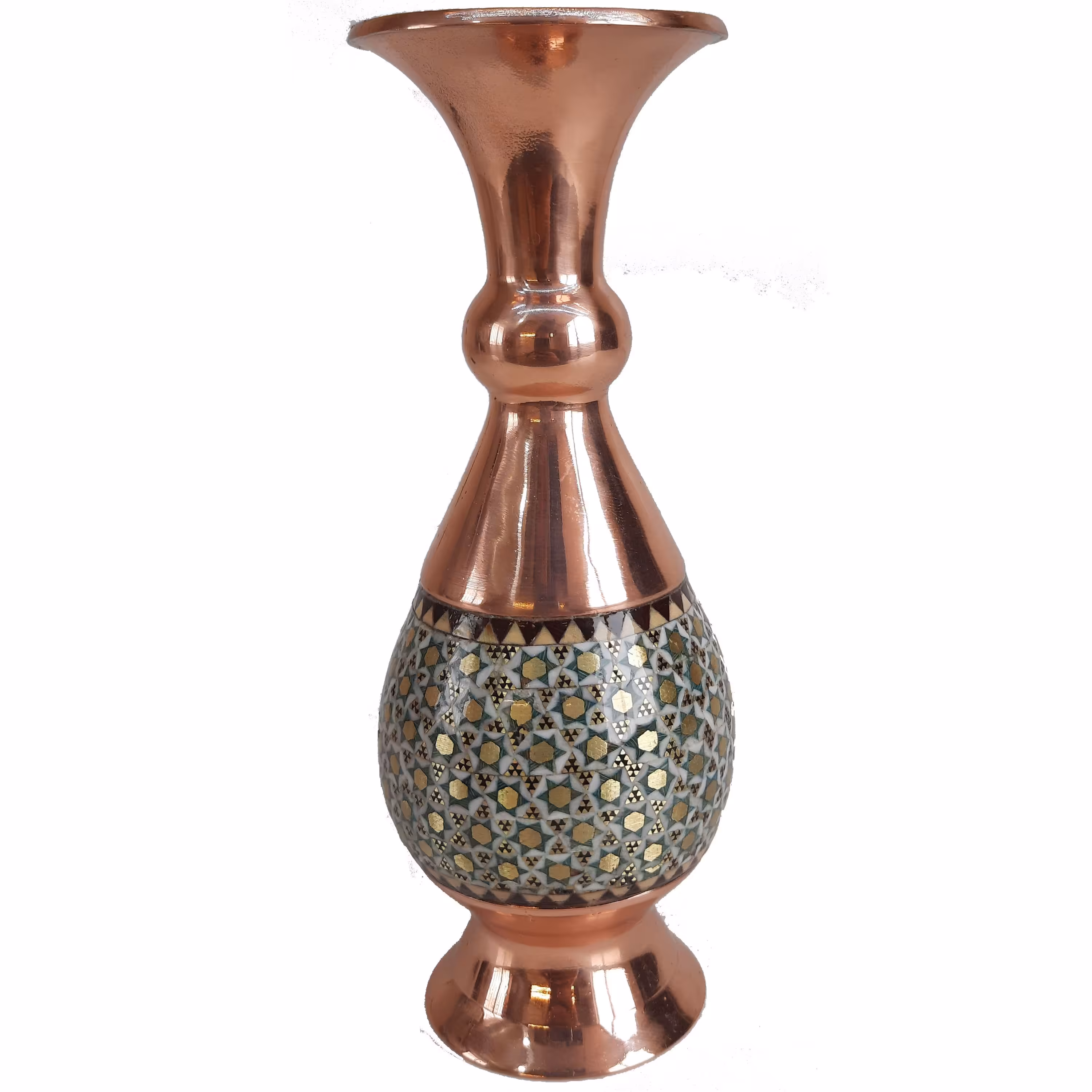 گلدان مس و خاتم 20 سانتیمتری ارسال رایگان