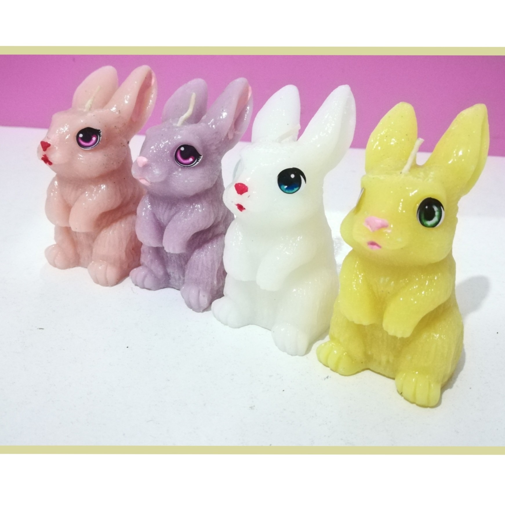 شمع خرگوش عمده در 4رنگ و ارتفاع 8سانت 