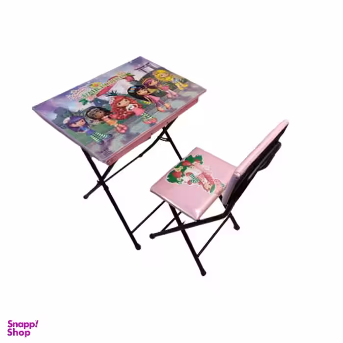 ست میز تحریر و صندلی طرح کارتون توت فرنگی مدل باکس دار