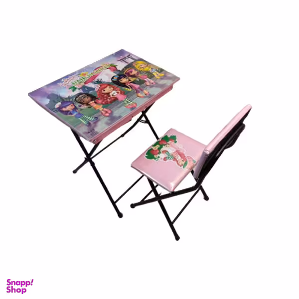 ست میز تحریر و صندلی طرح کارتون توت فرنگی مدل باکس دار