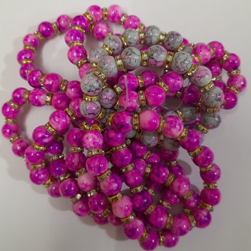 دستبند مروارید رول کش (طرح تمام رینگ) 