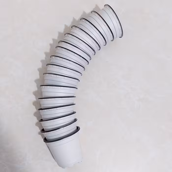 گلدان پلاستیکی ژله ای سایز 8 سفید مجموعه 50 عددی