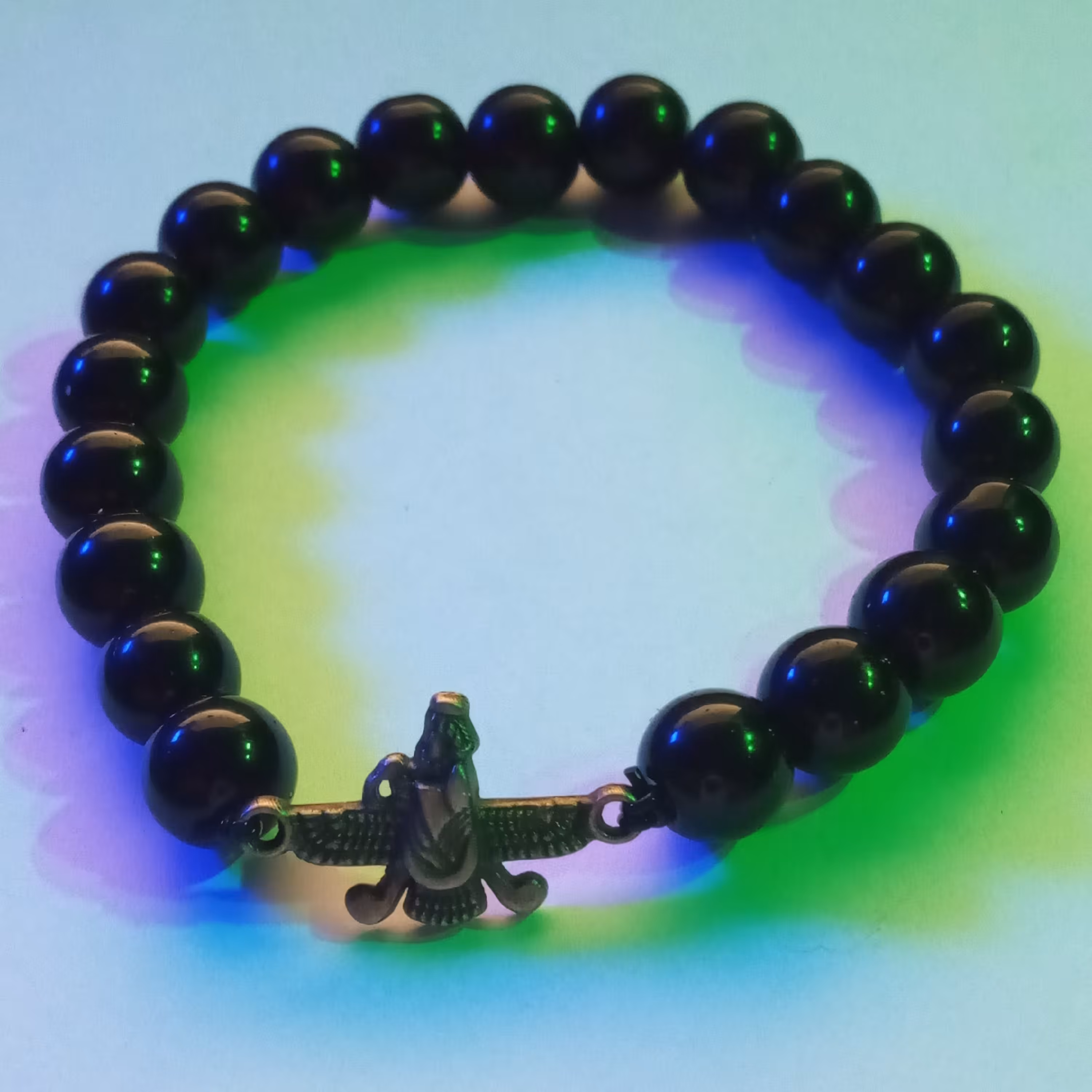 دستبند سنگ انیکس طرح مجسمه اهورا