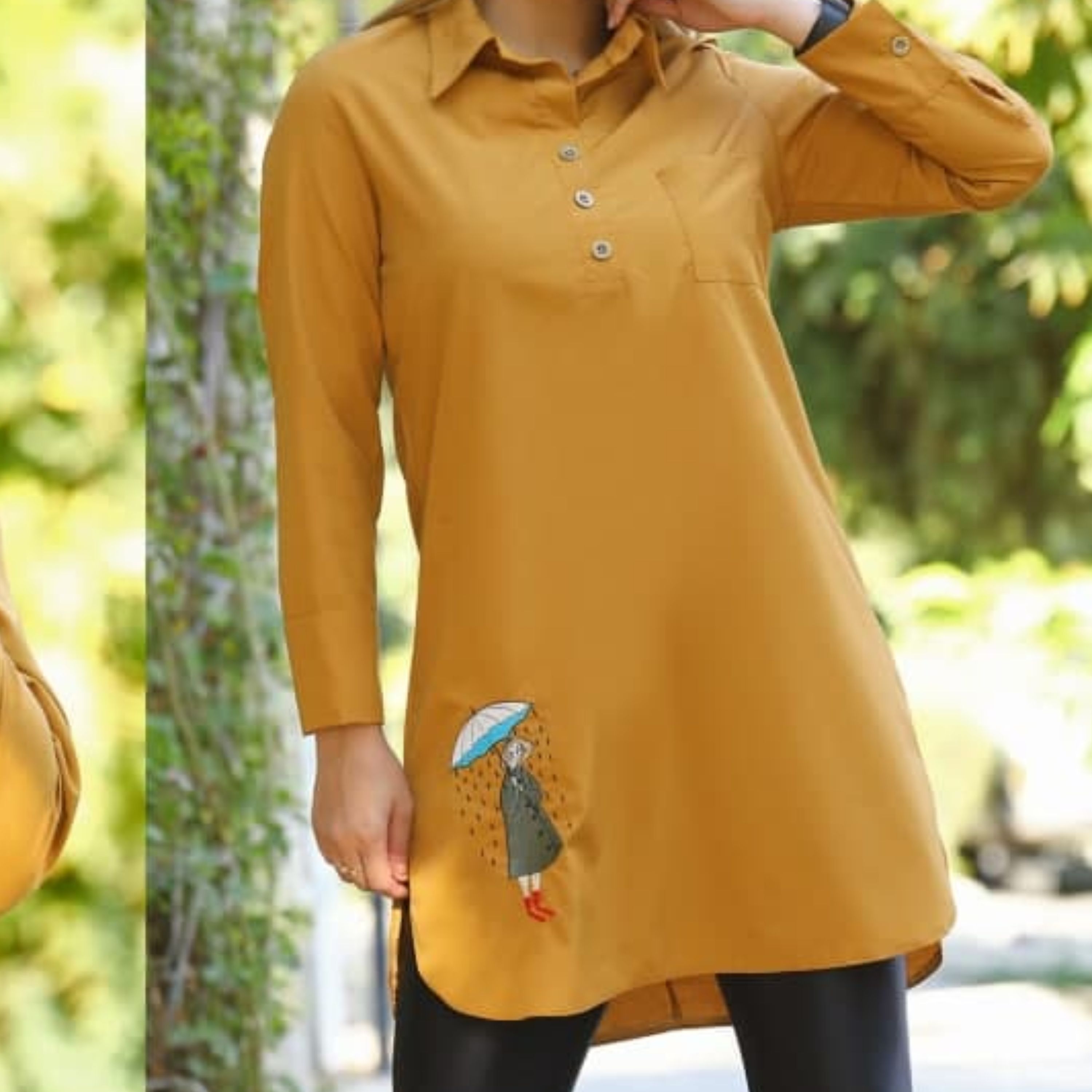 تونیک مانتویی گلدوزی