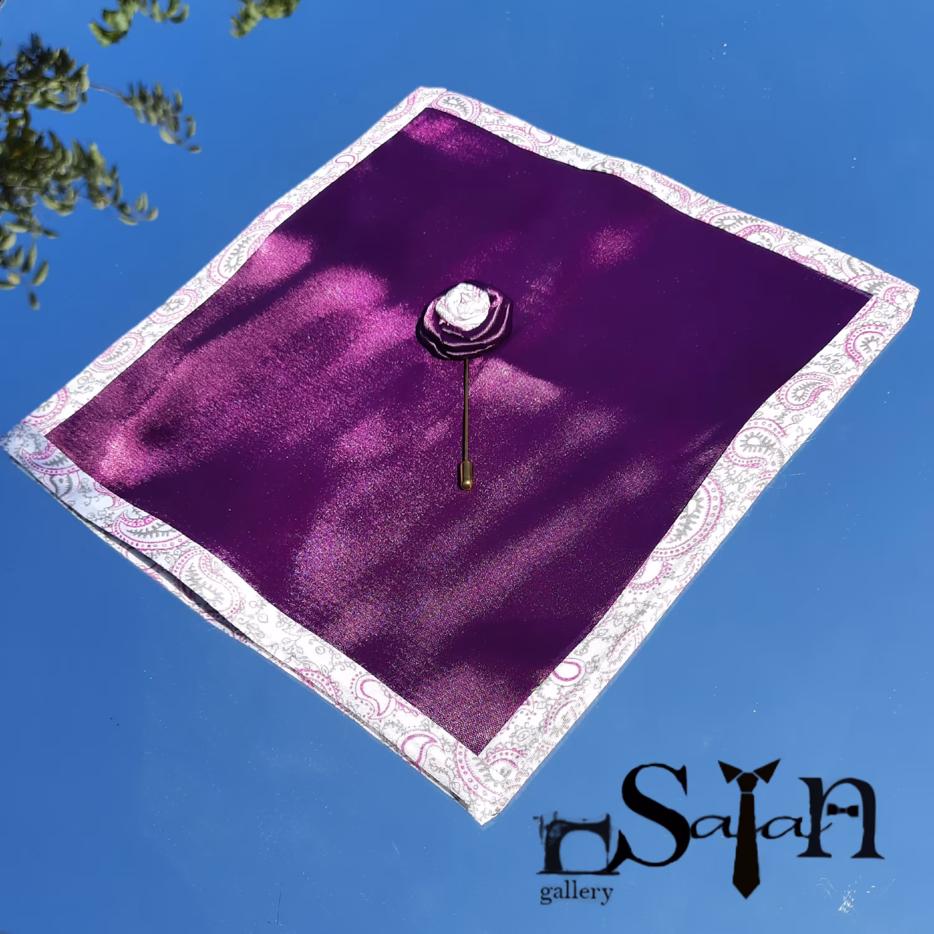 دستمال جیب مردانه (پوشت و گل کت دورنگ)