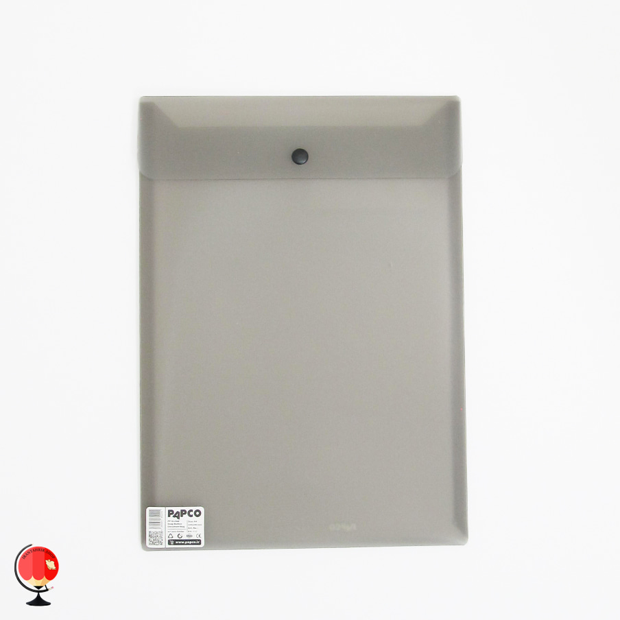 پوشه دکمه دار A4 رنگ طوسی پاپکو مدل ارکید