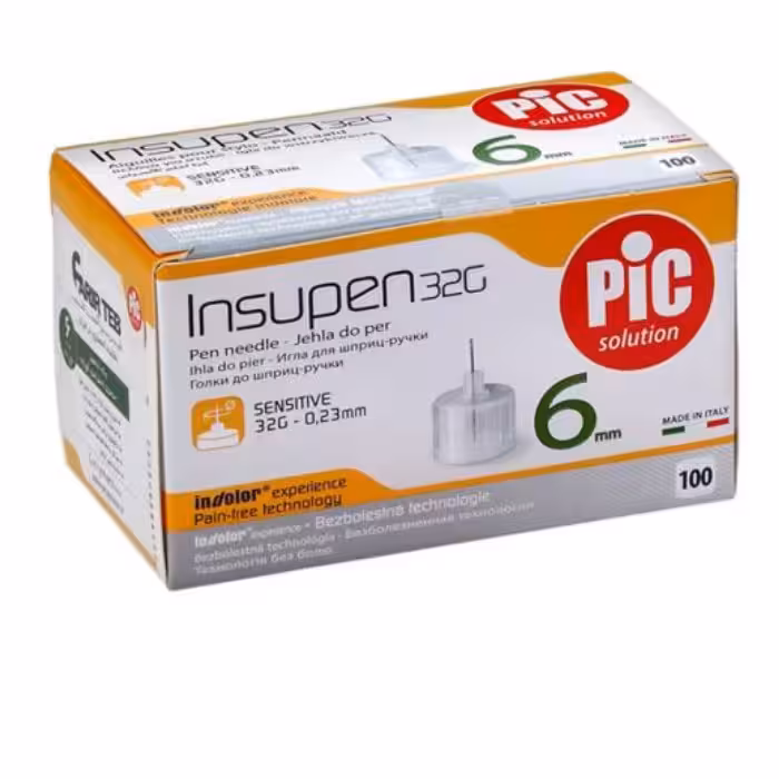 سوزن قلم انسولین پیک سلوشن 6 میلی متر بسته 100 عددی