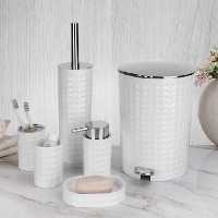 ست سطل و فرچه هوم کت در دو رنگ سفید و کرم 