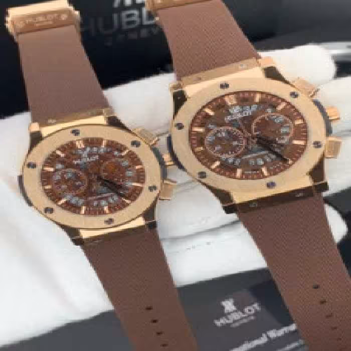 ساعت ست زنانه و مردانه هابلوت بالاترین کیفیت بند قهوه ای