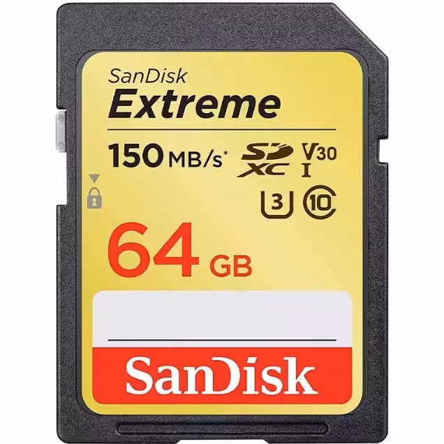 کارت حافظه اس دی 64 گیگ با سرعت 150 مگابایت برند سندیسک SanDisk SD 64GB Extreme PRO150MB