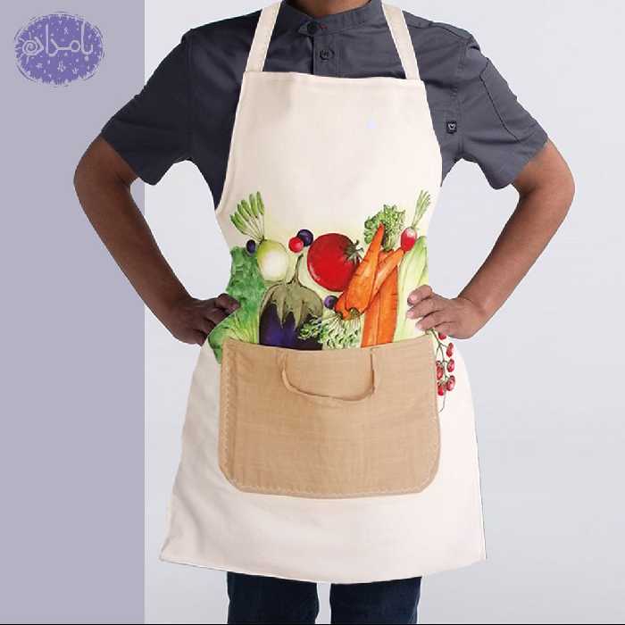 پیشبند آشپزخانه جیب دار نقاشی شده با دست