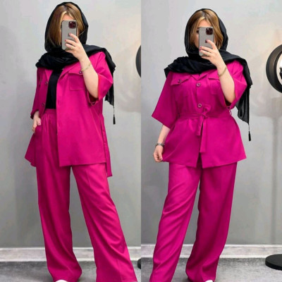 مانتو شلوار زنانه داکرون مدل ست سپیده