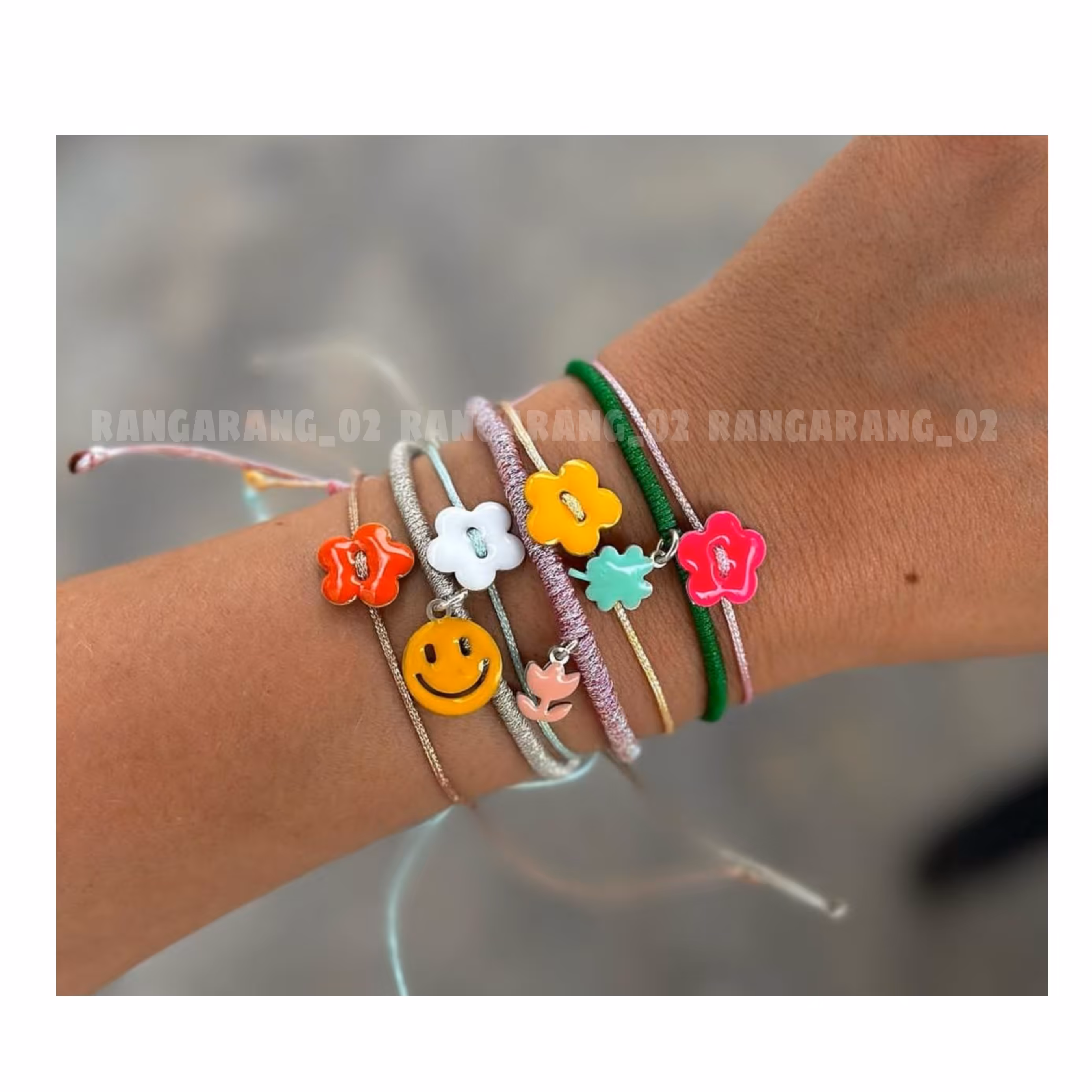 دستبند رنگی نقره 