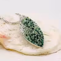 آویز نقره زنانه تایلندی سواروسکی با آبکاری طلا سفید 