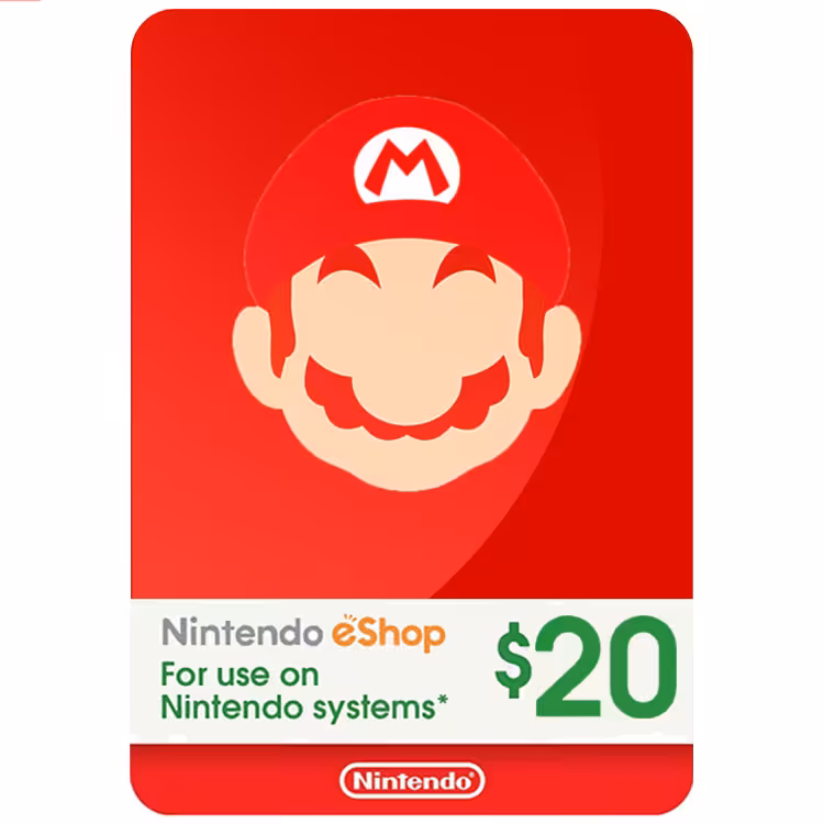 گیفت کارت نینتندو 20 دلاری آمریکا