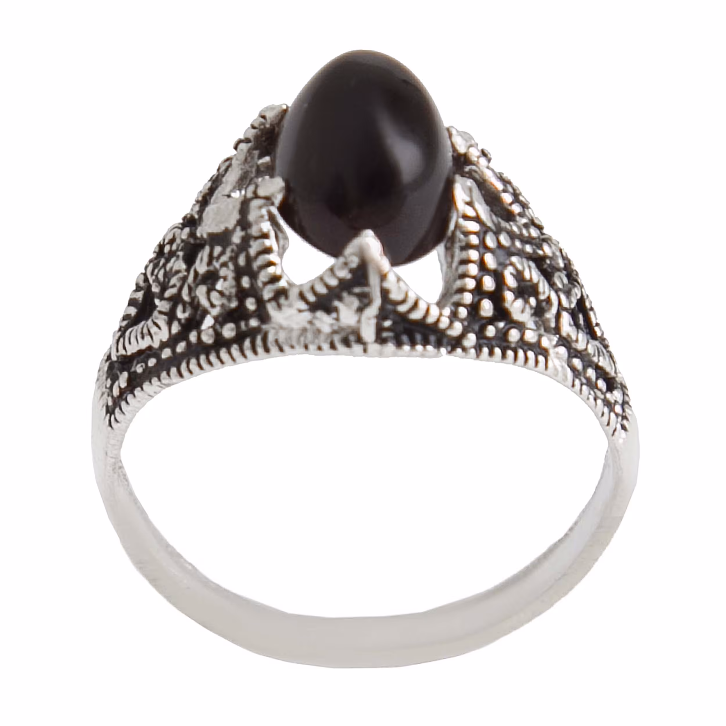 انگشتر نقره مردانه بازرگانی میلادی سنگ عقیق رکاب سیلندری سیاه قلم کد AM2883