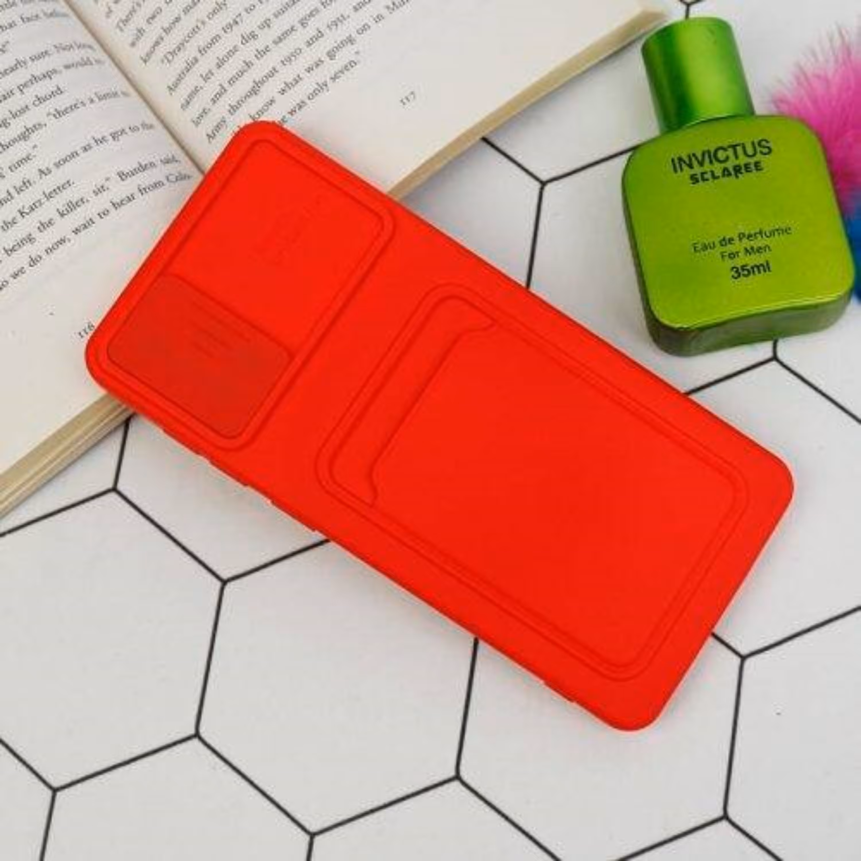 قاب سیلیکونی جاکارتی دار محافظ لنزکشویی Samsung A71 رنگ قرمز