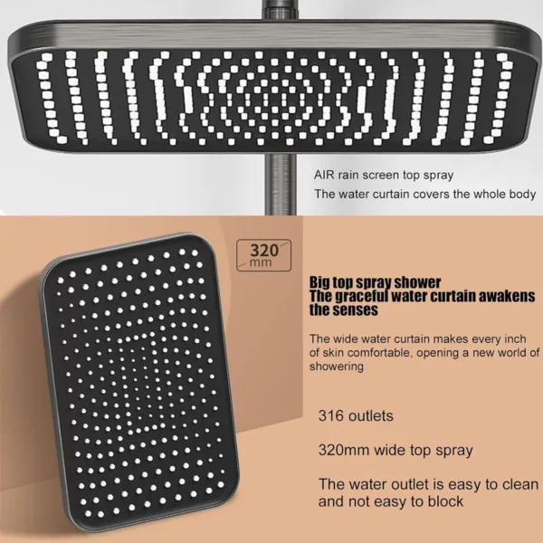 خرید و قیمت سیستم دوش با صفحه نمایش دیجیتال LED - کی ام کالا