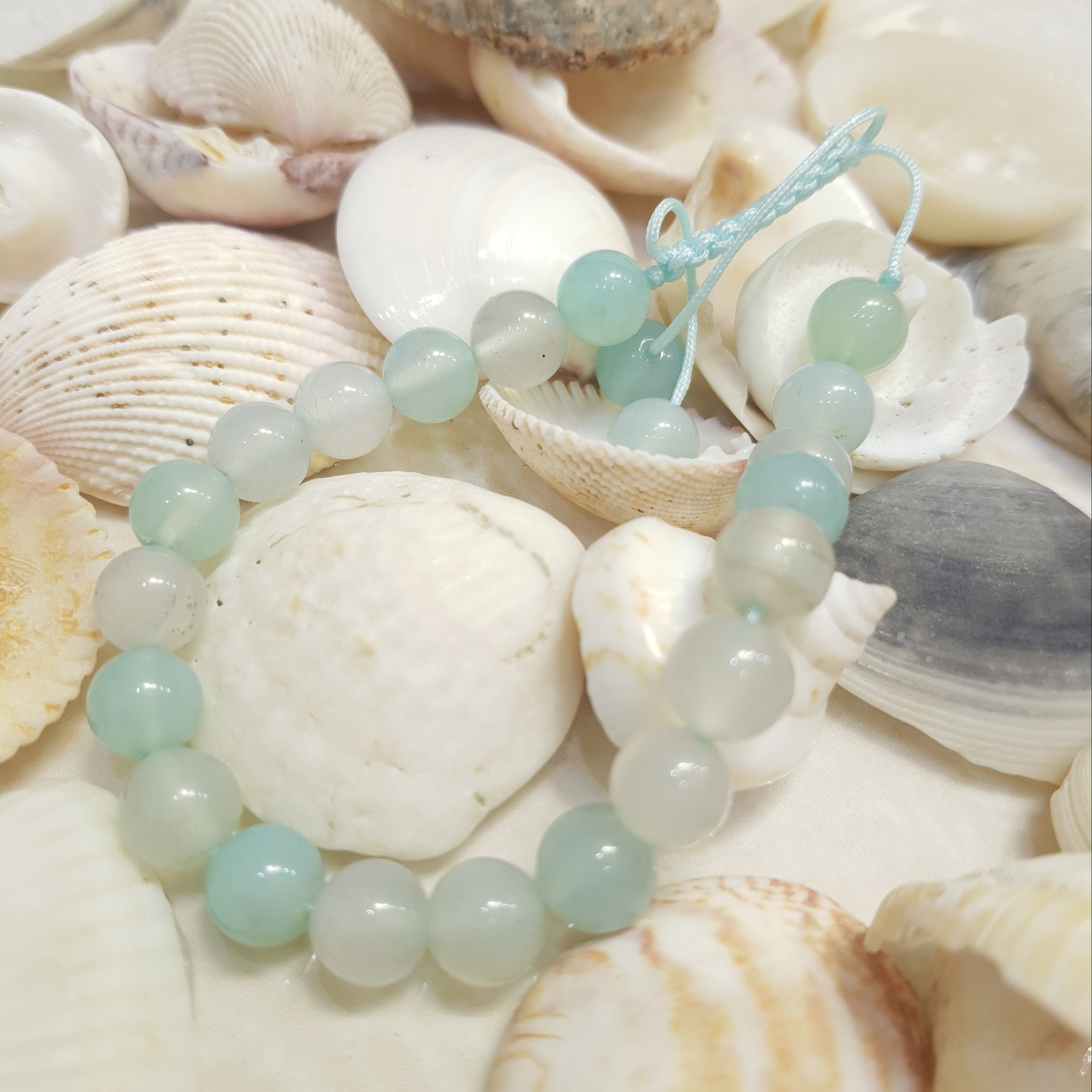 دستبند سنگ عقیق آبی