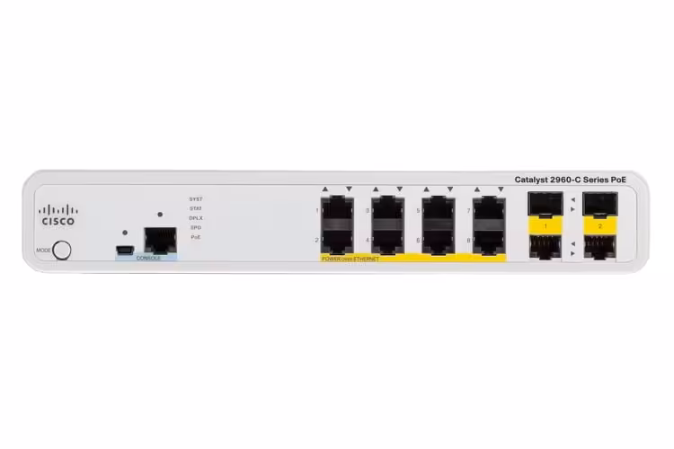 سوئیچ شبکه 8 پورت سیسکو مدل WS-C2960C-8PC-L