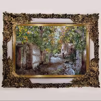 تابلو فرش بافت ماشینی، طرح کوچه باغ سایز 50در70 سانتی متر با قاب شاپرک