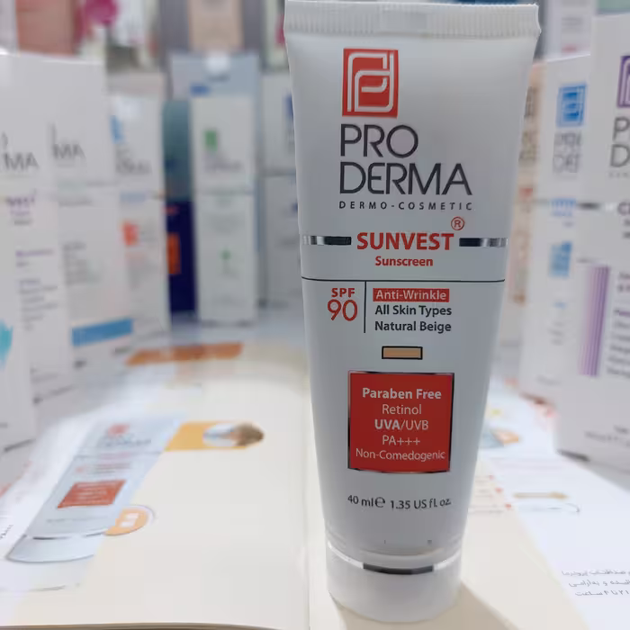 ضد آفتاب و ضد چروک رنگی SPF90 پرودرما (بژ طبیعی) در حجم 40 میلی لیتر 

