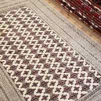 فرش دستبافت ترکمن اعلا، 6 متری، چله ابریشم ریزبافت،ارسال رایگان، نقش افغان