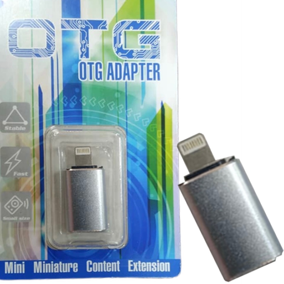 تبدیل OTG آیفون فلزی فست بدون نیاز به نصب برنامه رنگ نقره ای و مشکی