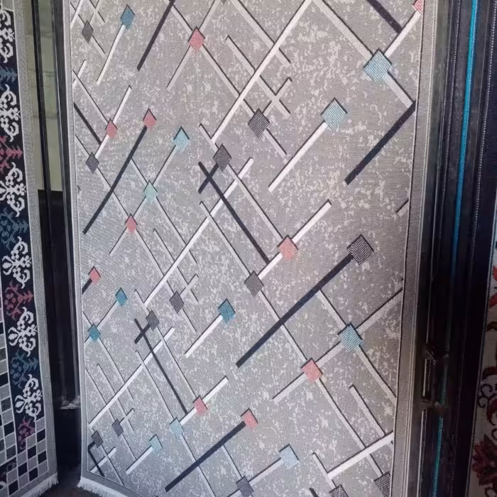 گلیم ماشینی کاشان طرح کبریتی فیلی 6متری 