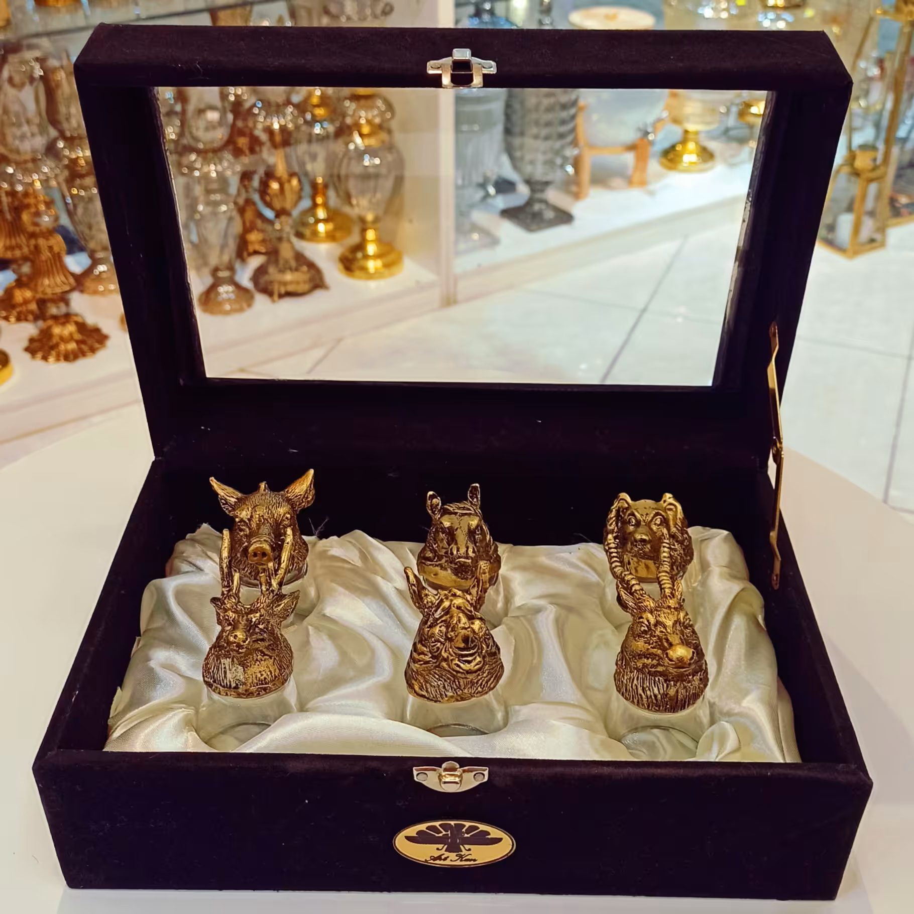 قهوه خوری _پک شش عددی_جنس ترکیبی از برنزوسرب_مناسب هدیه 