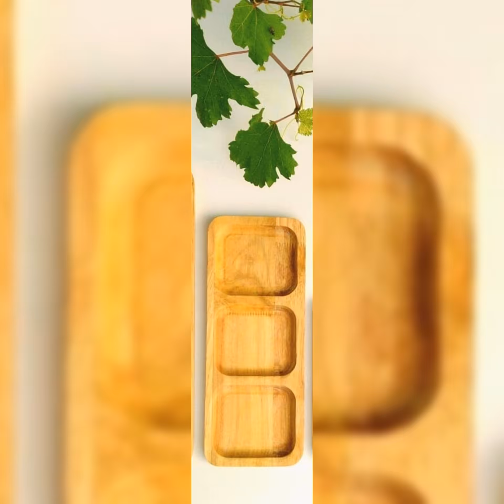 اردو خوری سه خانه مستطیلی - ظرف سرو سه خانه مستطیلی جنس پلیی وود (سه لایه) ابعاد