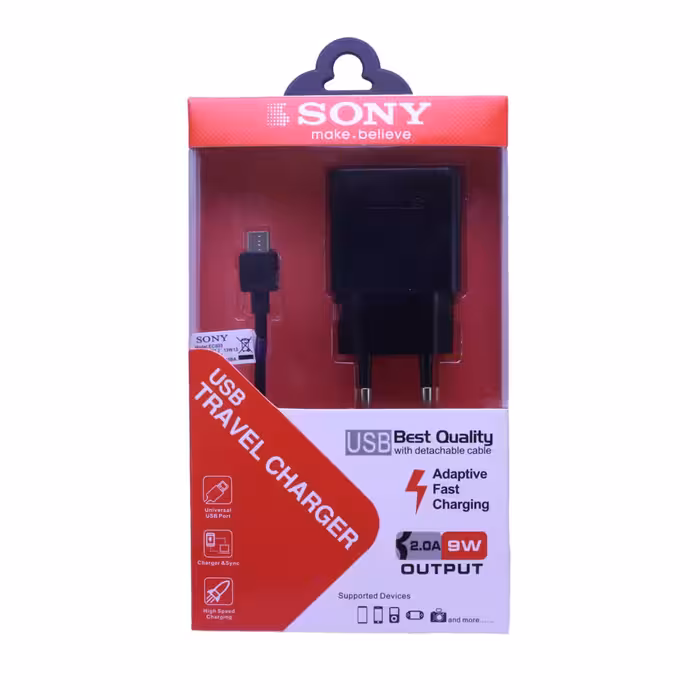 شارژر و کابل تبدیل USB به MicroUSB سونی مدل 268