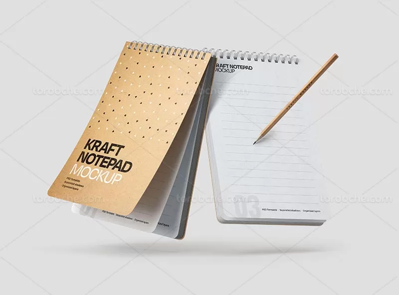 طرح موکاپ دفترچه با کیفیت | گرافیک با طعم تربچه