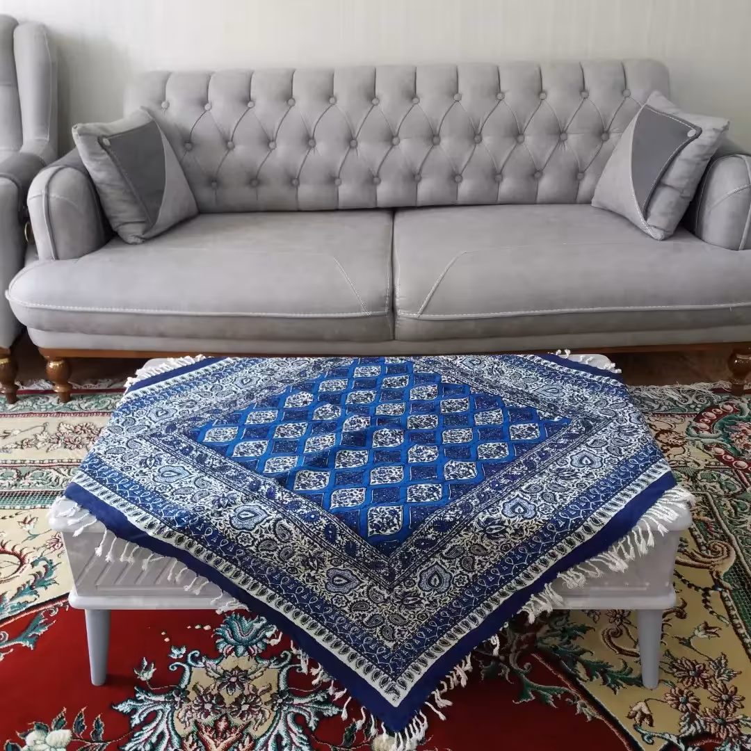 سفره قلمکاراصفهان طرح صادراتی ابعاد یک دریک قابل شستشو 
