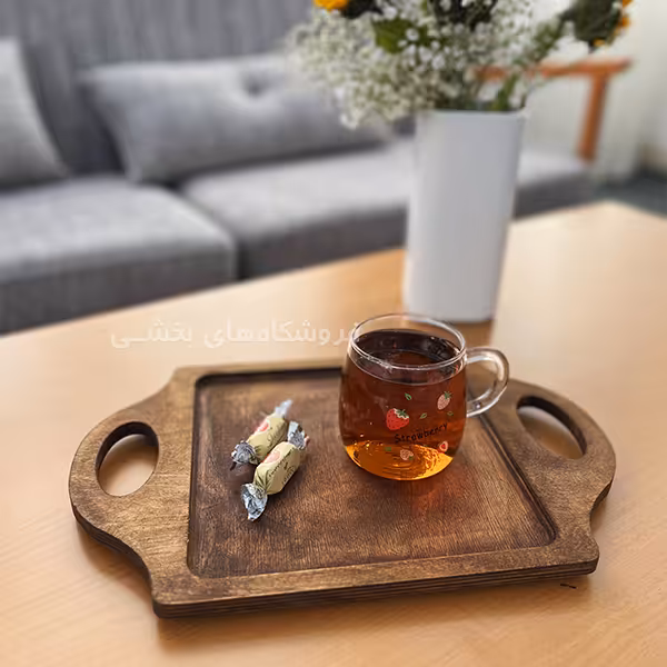 سيني چوبي مربع دسته دار