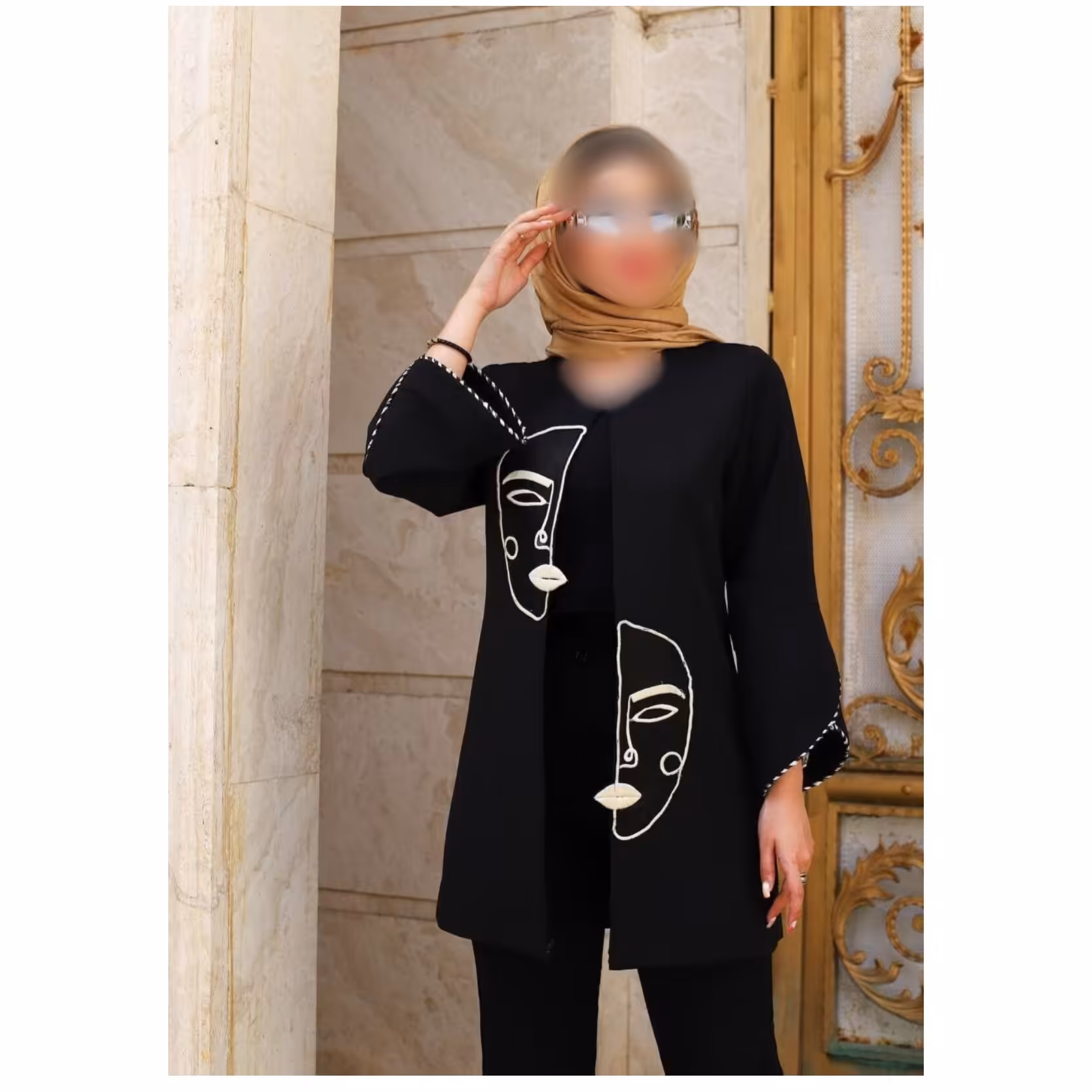 تابستانه مانتو مشکی مینیمال طرح رخ جنس کرپ پرشیا ارسال رایگان