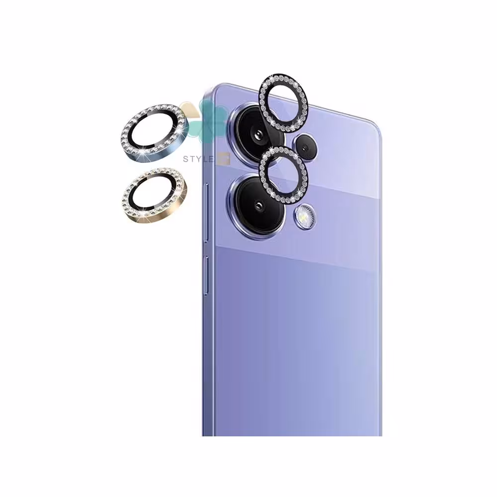 محافظ لنز گوشی نگین دار مناسب Xiaomi Poco M6 Pro