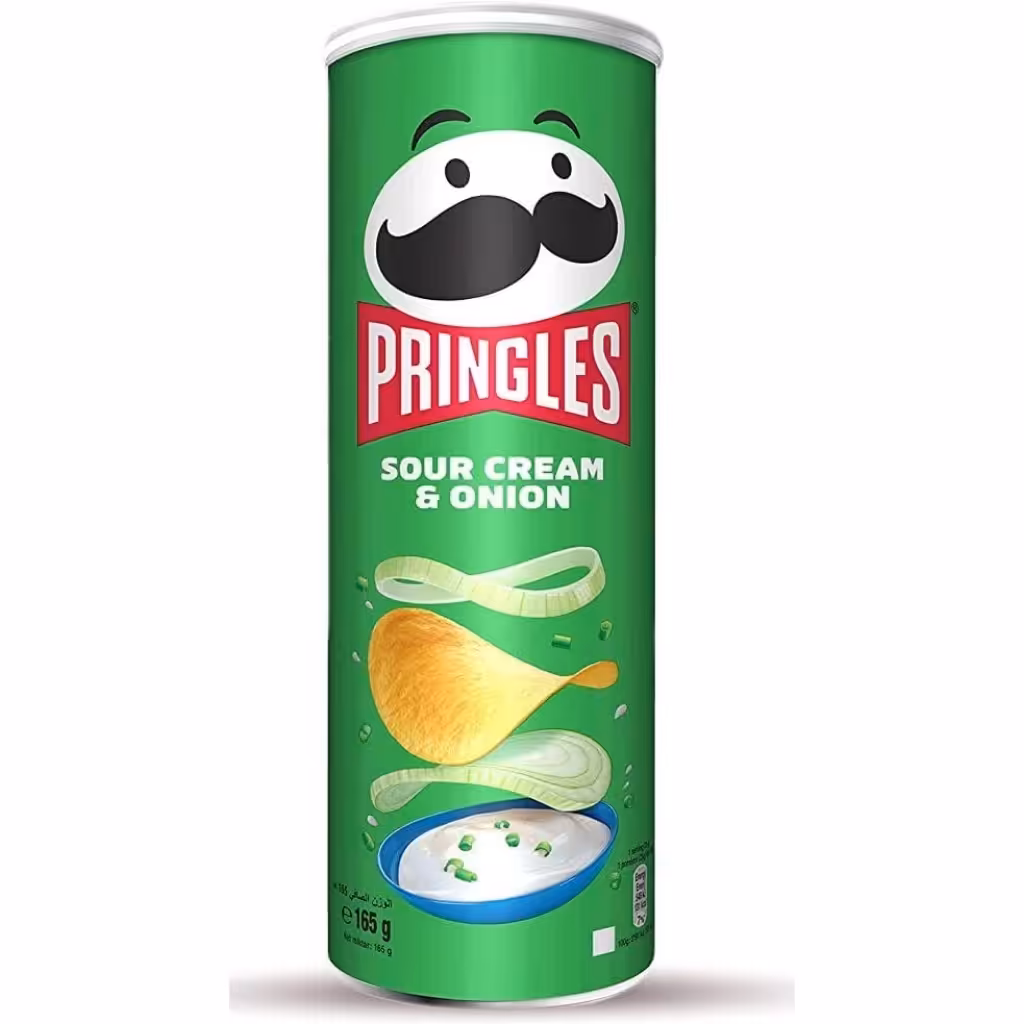 چیپس پرینگلز خامه ترش و پیاز 165 گرمی