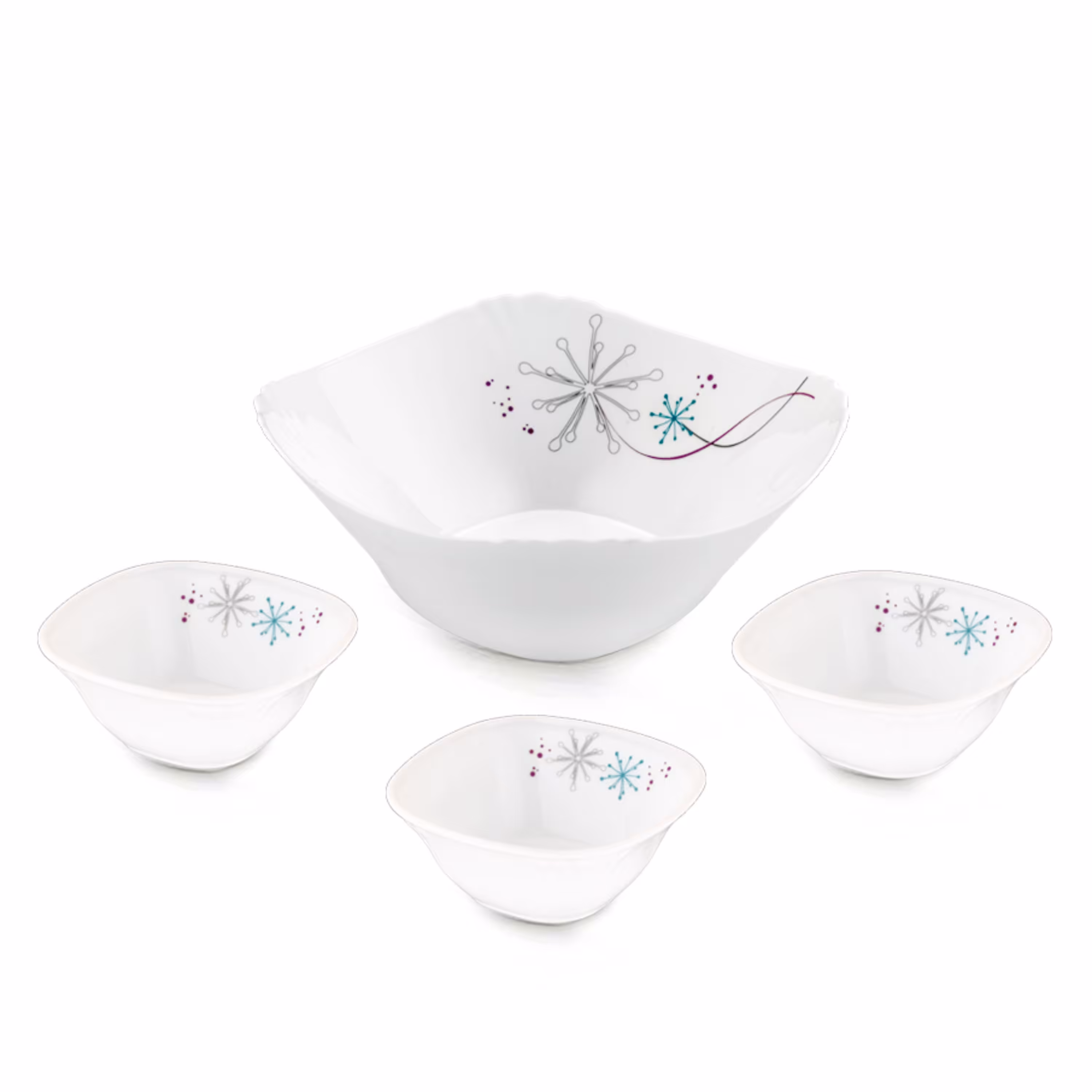 ست انار خوری 7 پارچه طرح هانی آبی مربع