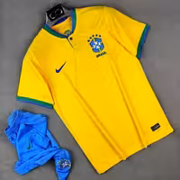 کیت تیشرت با شورت  باشگاهی و ملی تیم برزیل رنگ زرد 