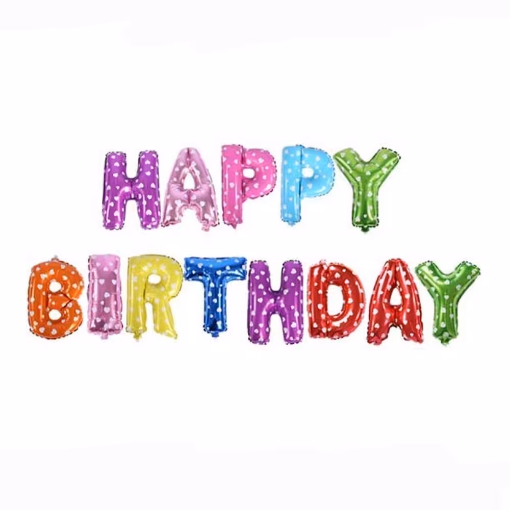 بادکنک فویلی هپی رنگی خالدار 