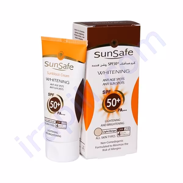 کرم ضد‌ آفتاب روشن‌کننده سان‌سیف SPF50 حجم 50 میلی لیتر