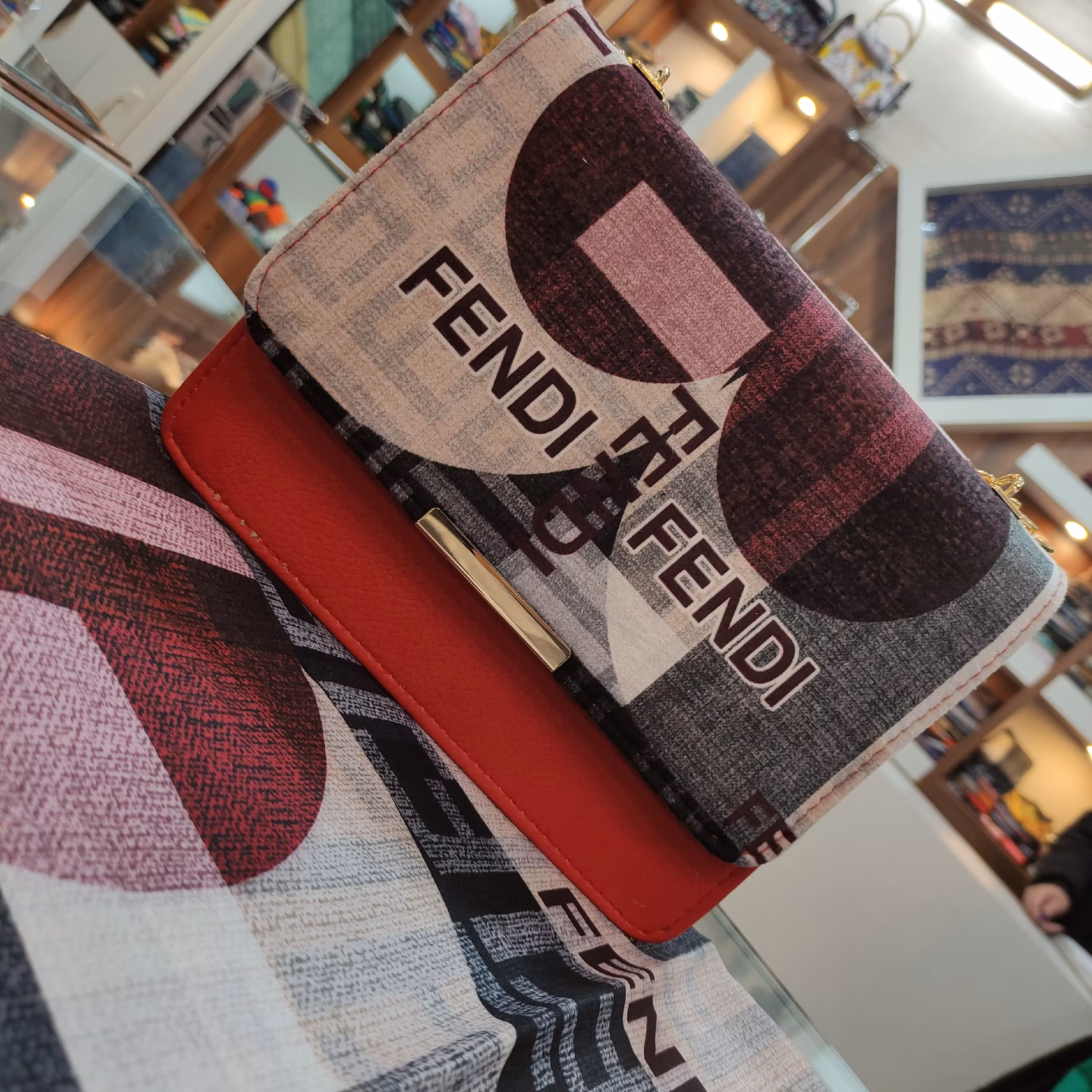 ست کیف و شال ست طلایی