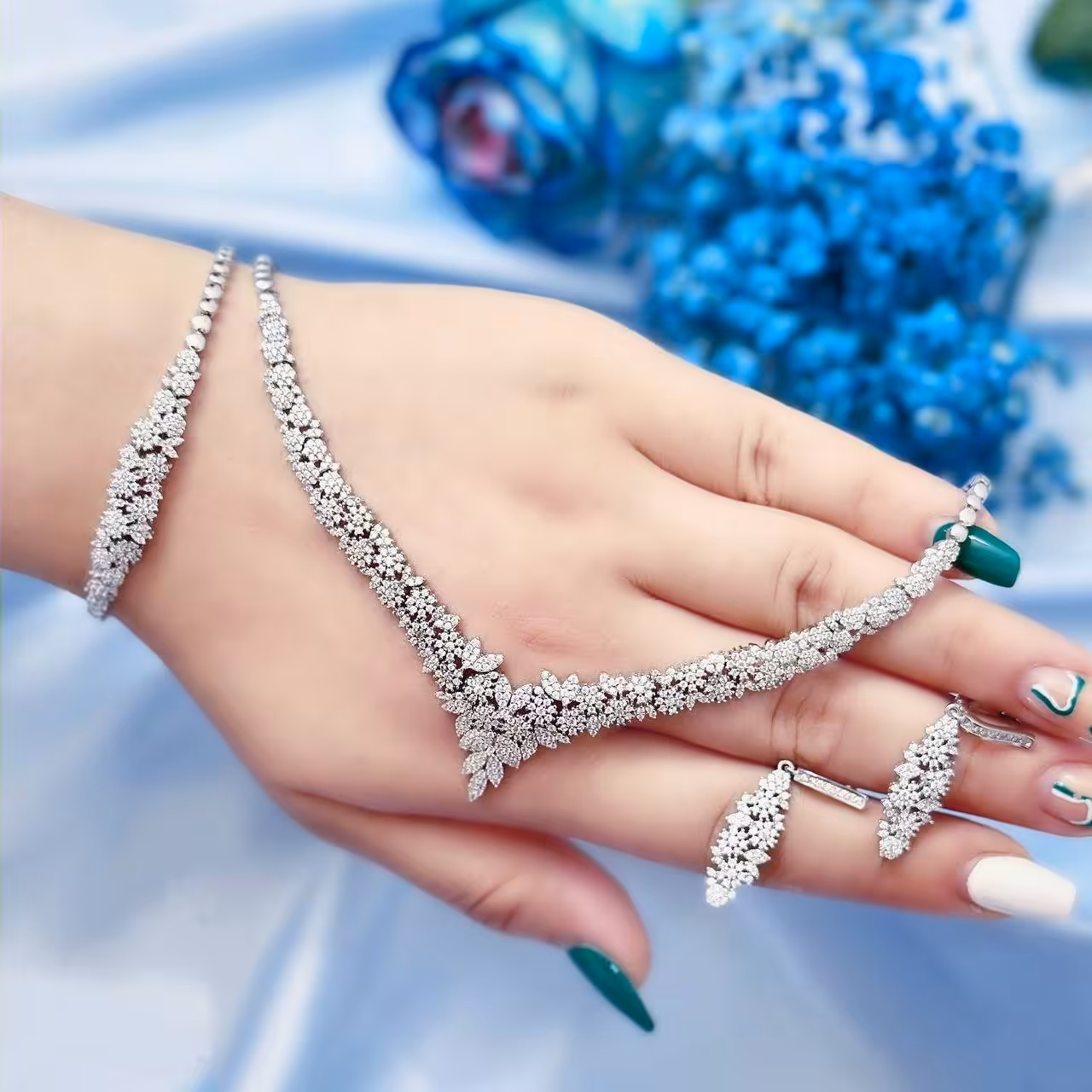 سرویس نقره سوپر میکرو جواهری کد 1005(با عیار استاندارد نقره 925)