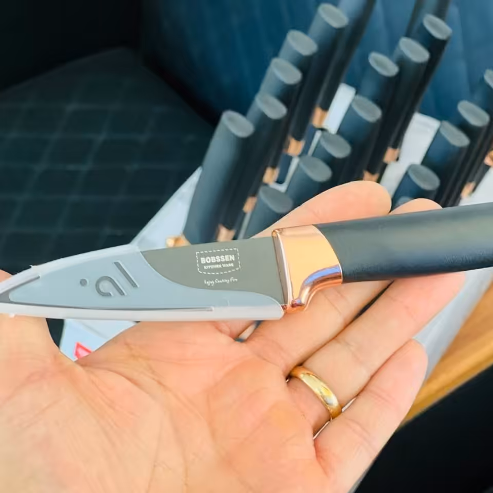 چاقو تک آشپزخانه 20 سانتی تیغه مشکی با کیفیت مارک (BOBSSEN)