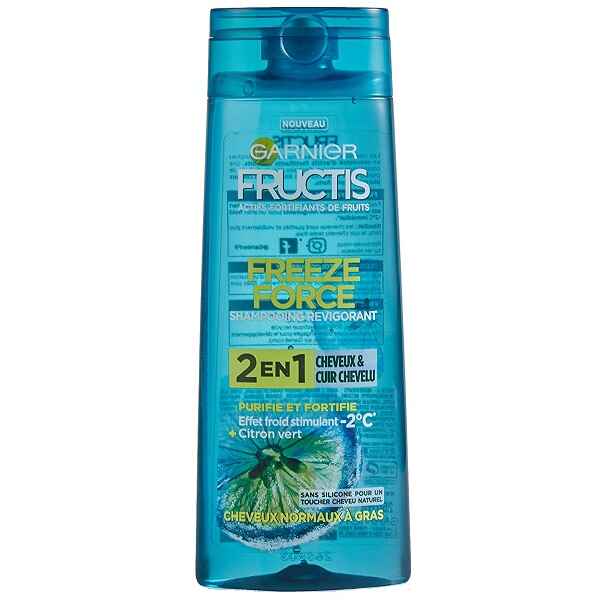 شامپو مغذی و نرم کننده لیموی گارنیر GARNIER سری FRUCTIS مدل FREEZE FORCE حجم 250 میل | خنک کننده قوی