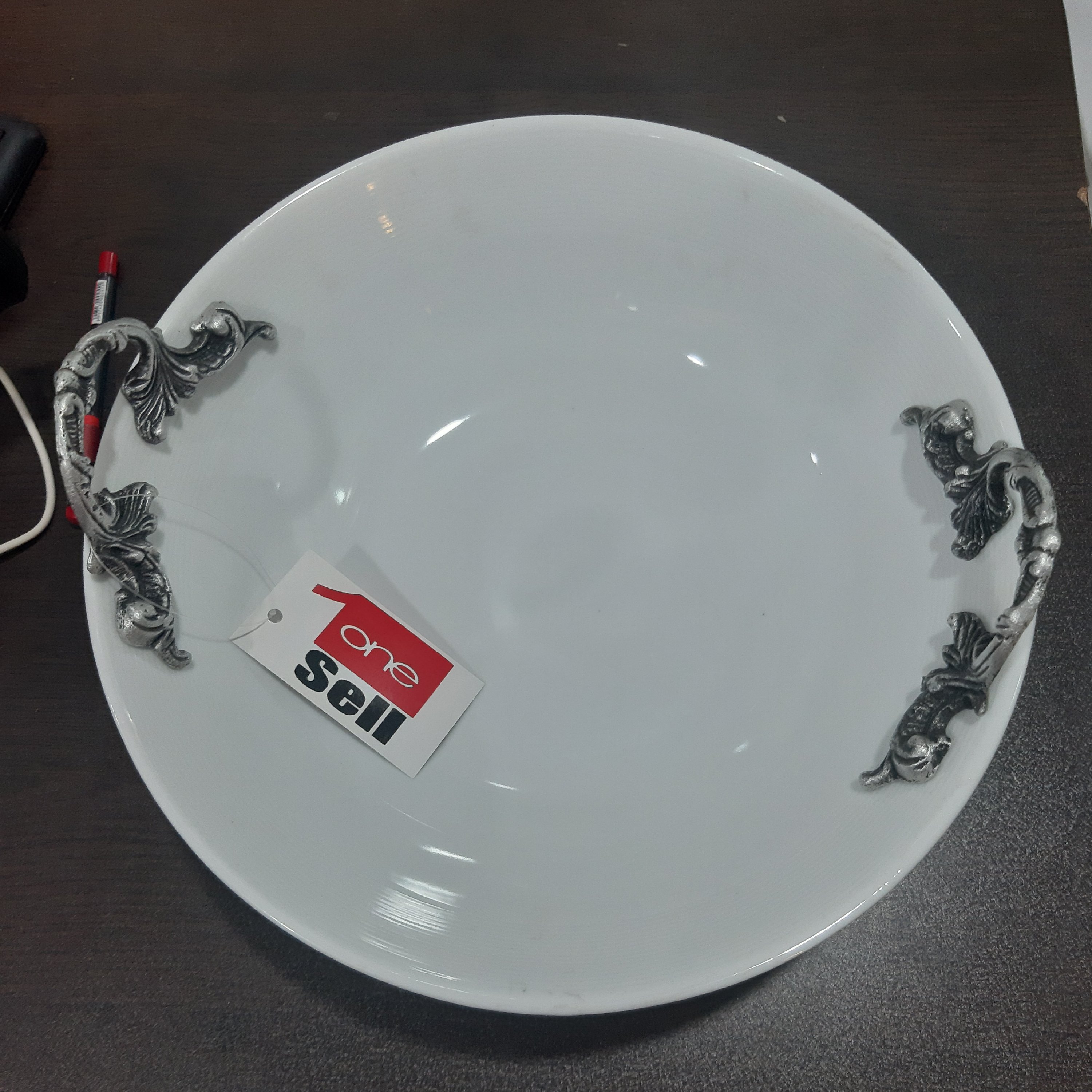 کاسه چینی میوه خوری دسته پیوتر  بزرگ