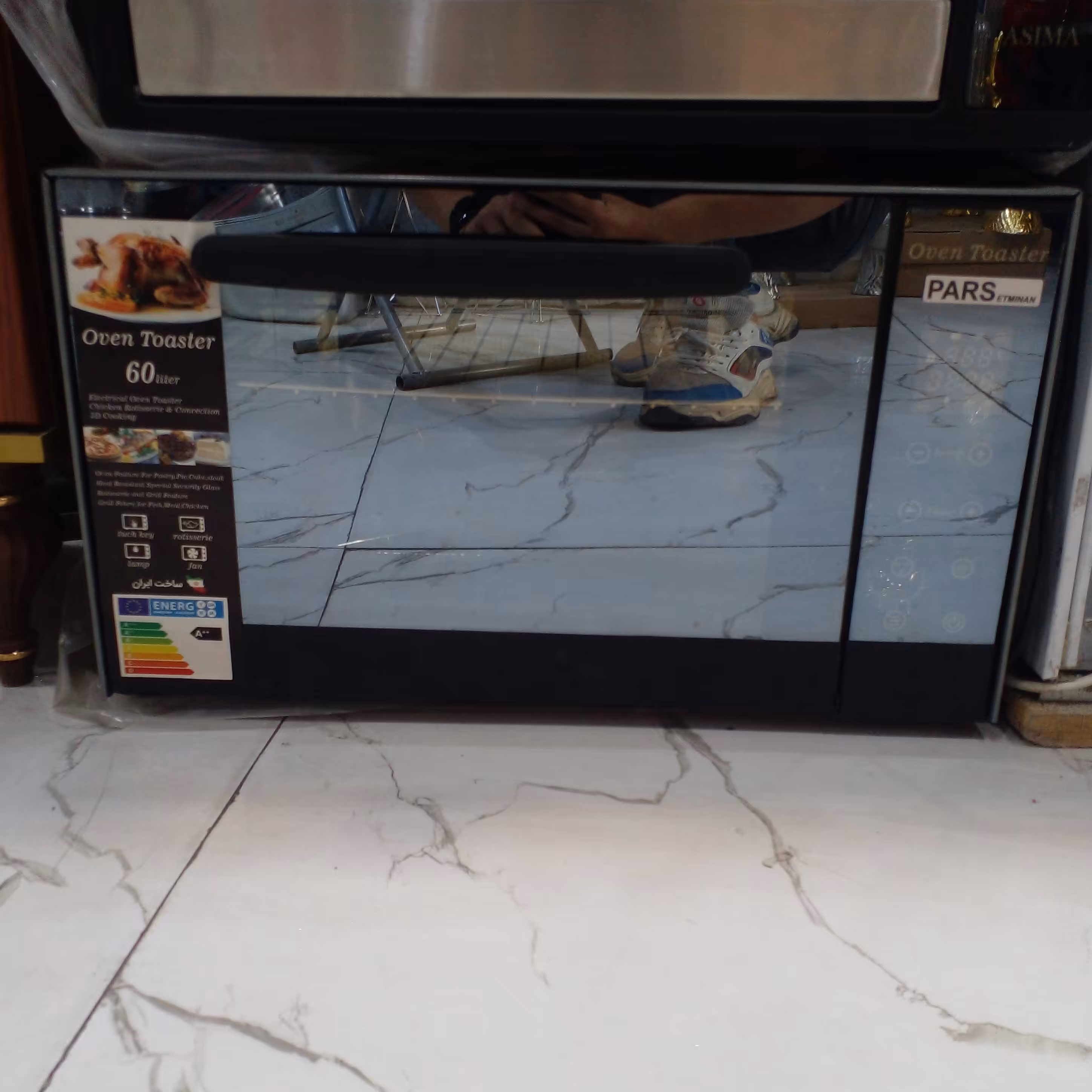 اون توستر اصلی پارس 60 لیتری لمسی دارای سینی و جوجه گردون 